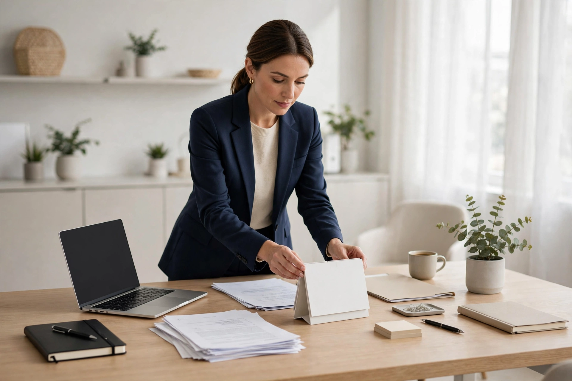 Admin and operations services, organized modern office workspace